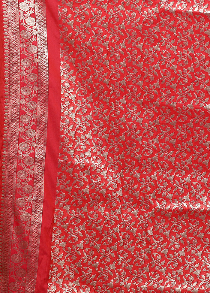 Pink Uppada Silk Saree With Blouse Piece