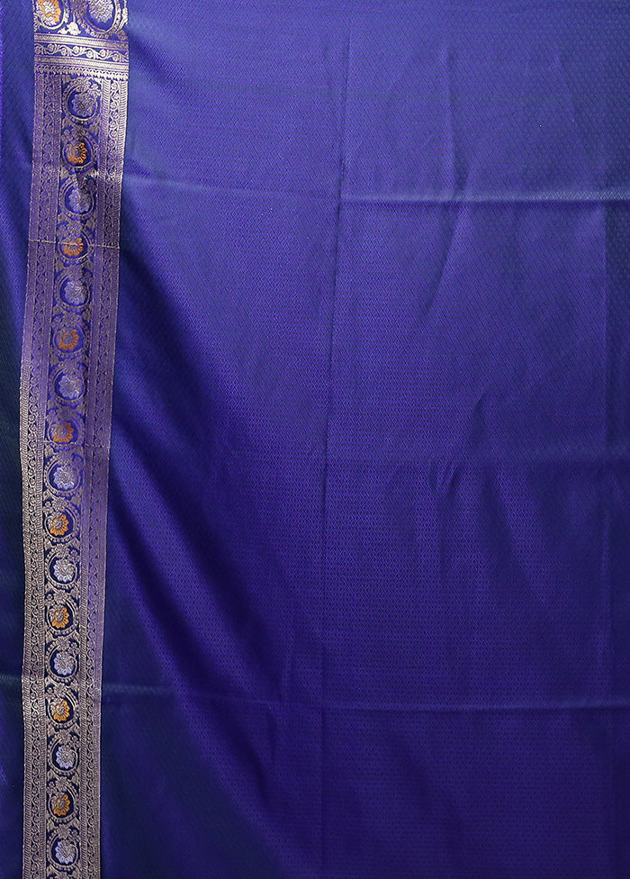 Blue Handloom Uppada Pure Silk Saree With Blouse Piece