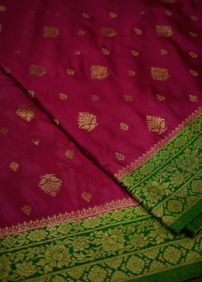 Maroon Dupion Silk Saree With Blouse Piece - Indian Silk House Agencies