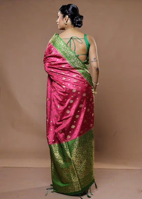 Maroon Dupion Silk Saree With Blouse Piece - Indian Silk House Agencies