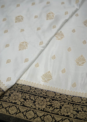 White Dupion Silk Saree With Blouse Piece - Indian Silk House Agencies