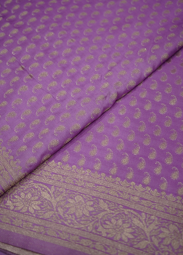 Purple Dupion Silk Saree With Blouse Piece - Indian Silk House Agencies