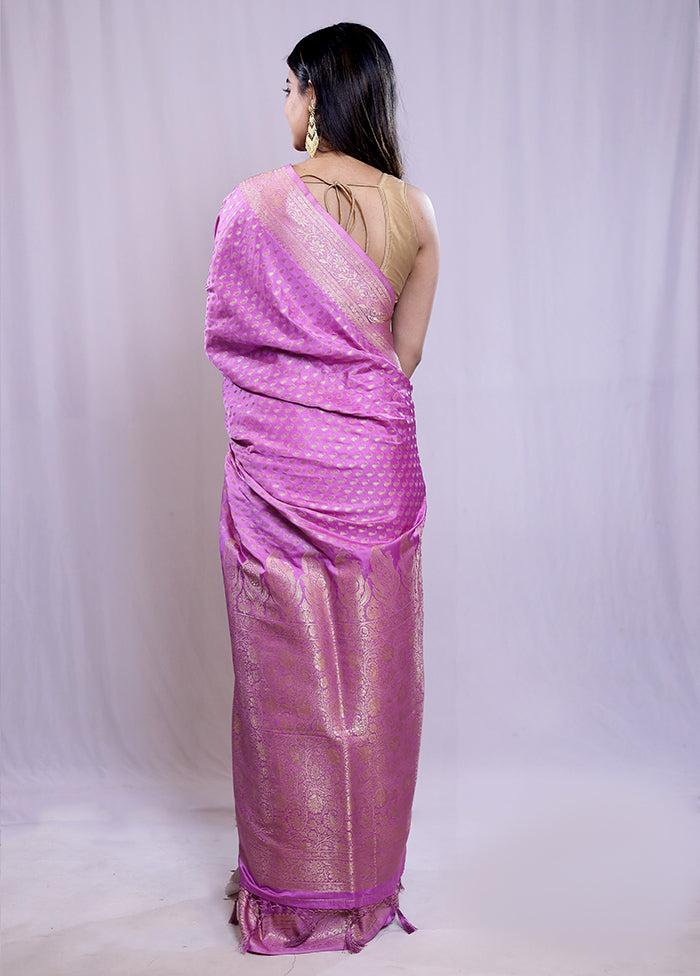 Purple Dupion Silk Saree With Blouse Piece - Indian Silk House Agencies