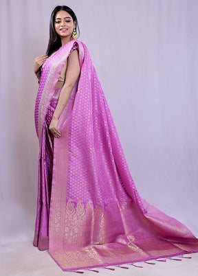 Purple Dupion Silk Saree With Blouse Piece - Indian Silk House Agencies