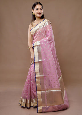 Pink Organza Saree With Blouse Piece - Indian Silk House Agencies