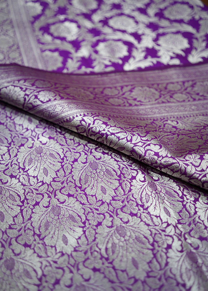 Purple Uppada Silk Saree Without Blouse Piece - Indian Silk House Agencies