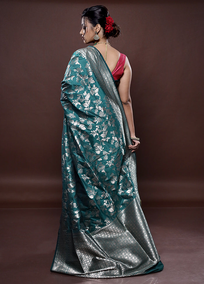 Green Uppada Silk Saree Without Blouse Piece - Indian Silk House Agencies