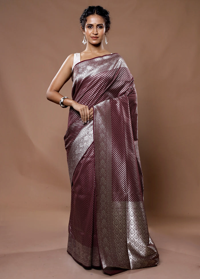 Maroon Uppada Silk Saree With Blouse Piece - Indian Silk House Agencies