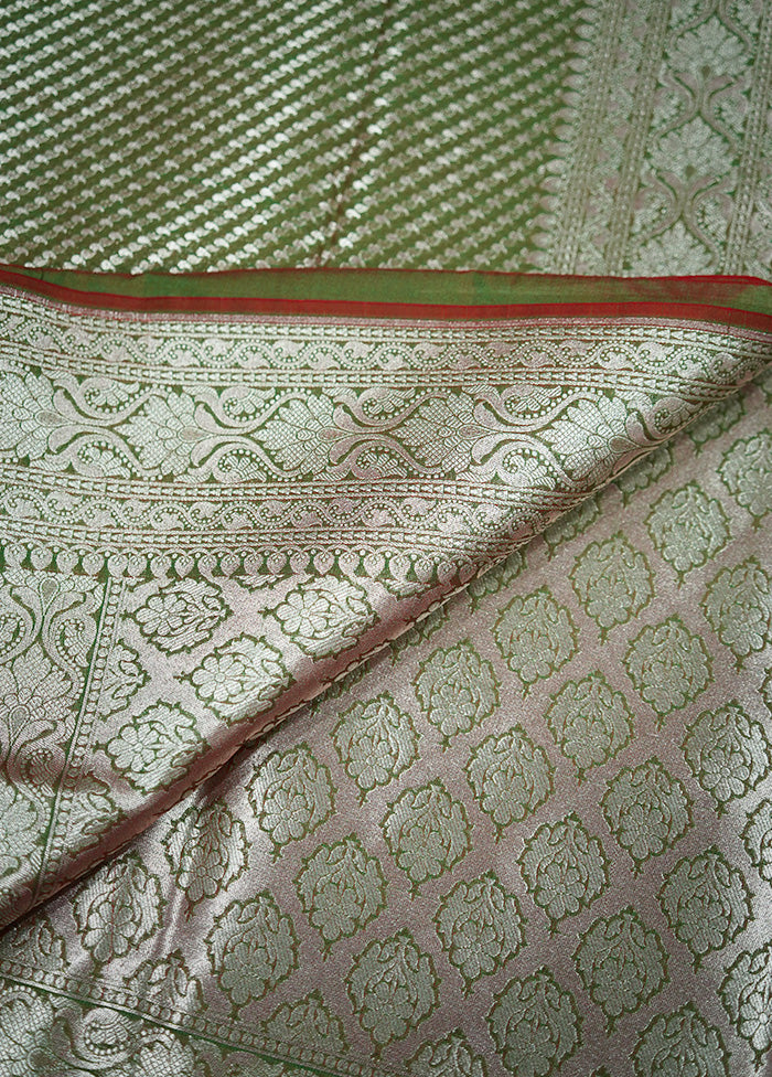 Green Uppada Silk Saree Without Blouse Piece - Indian Silk House Agencies