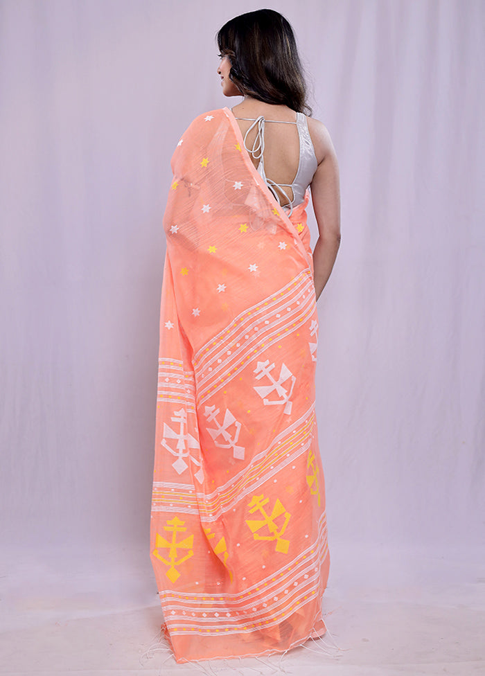 Rust Khadi Cotton Saree With Blouse Piece - Indian Silk House Agencies