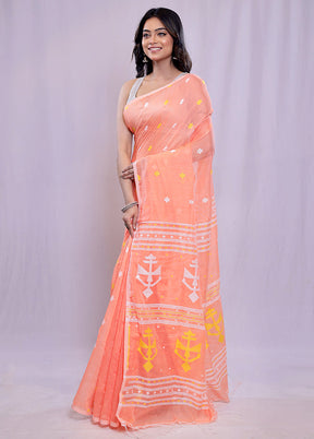 Rust Khadi Cotton Saree With Blouse Piece - Indian Silk House Agencies