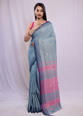 Green Khadi Cotton Saree With Blouse Piece - Indian Silk House Agencies