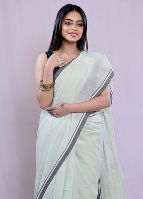 Green Khadi Cotton Saree With Blouse Piece - Indian Silk House Agencies