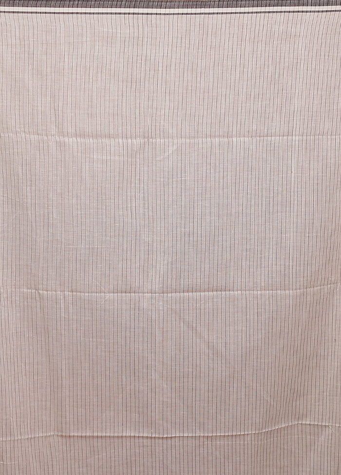 White Khadi Cotton Saree With Blouse Piece