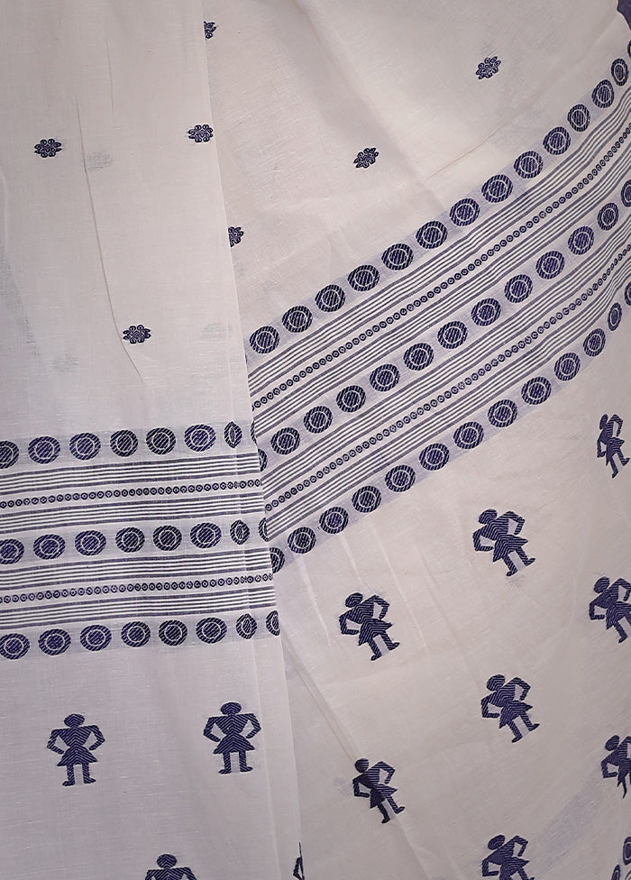 Cream Khadi Cotton Saree With Blouse Piece - Indian Silk House Agencies
