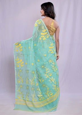 Green Tant Cotton Saree Without Blouse Piece - Indian Silk House Agencies