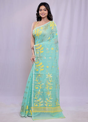 Green Tant Cotton Saree Without Blouse Piece - Indian Silk House Agencies