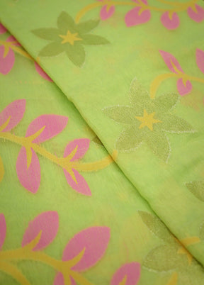 Green Tant Jamdani Saree Without Blouse Piece - Indian Silk House Agencies