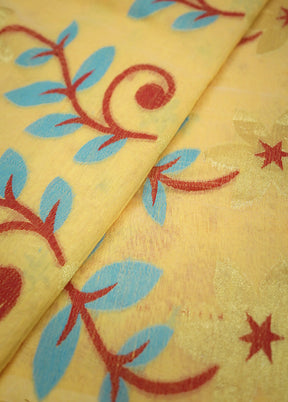 Yellow Tant Jamdani Saree Without Blouse Piece - Indian Silk House Agencies