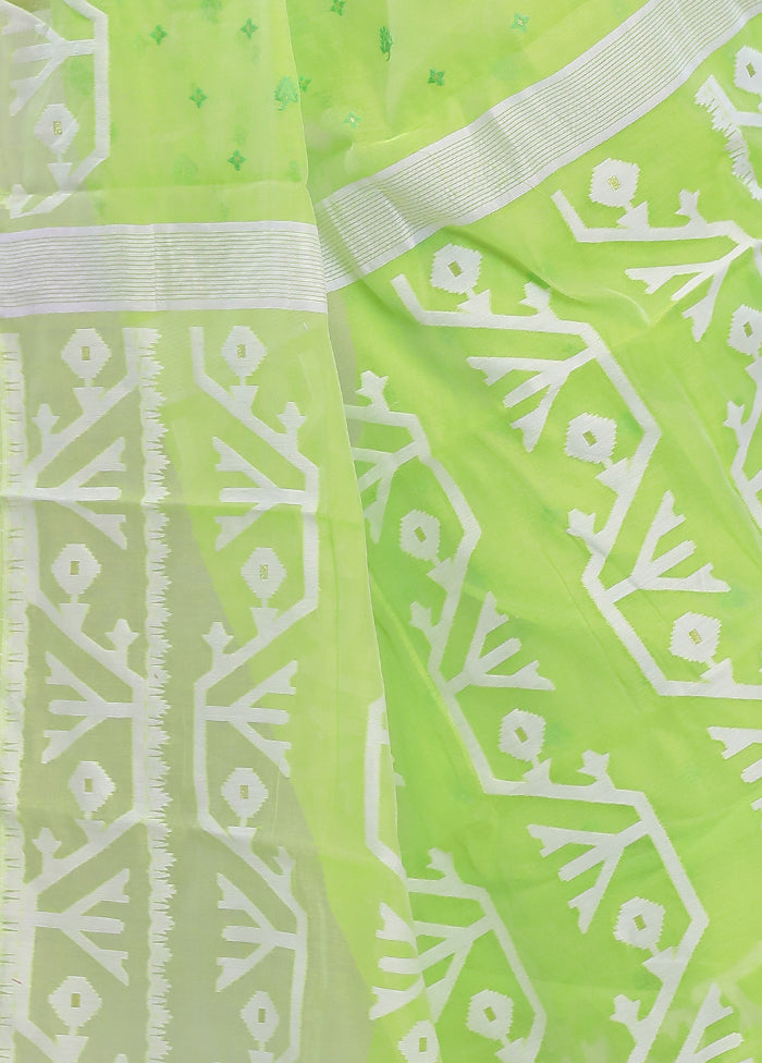 Green Tant Cotton Saree Without Blouse Piece - Indian Silk House Agencies