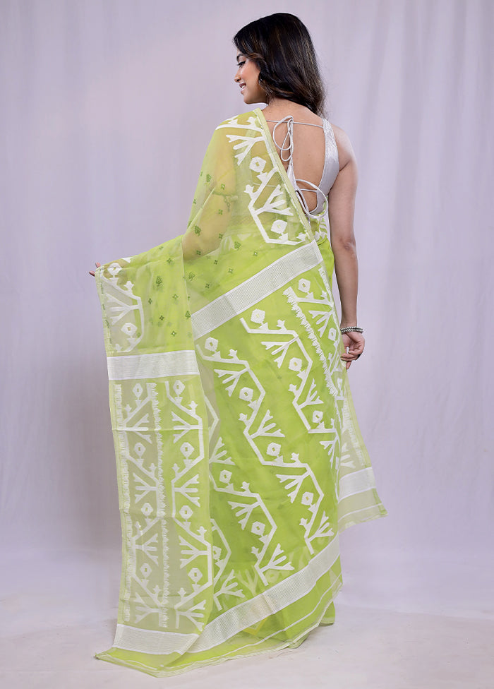 Green Tant Cotton Saree Without Blouse Piece - Indian Silk House Agencies