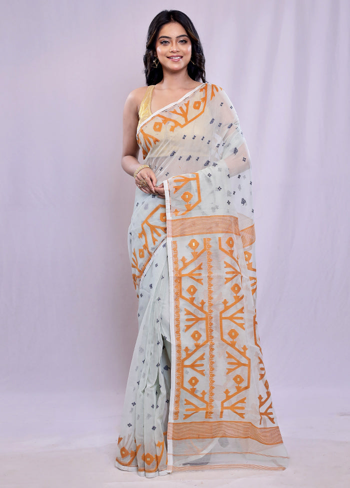 Blue Tant Cotton Saree Without Blouse Piece - Indian Silk House Agencies