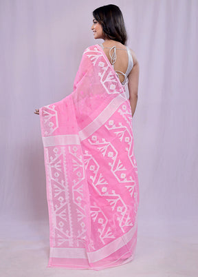 Pink Tant Cotton Saree Without Blouse Piece - Indian Silk House Agencies