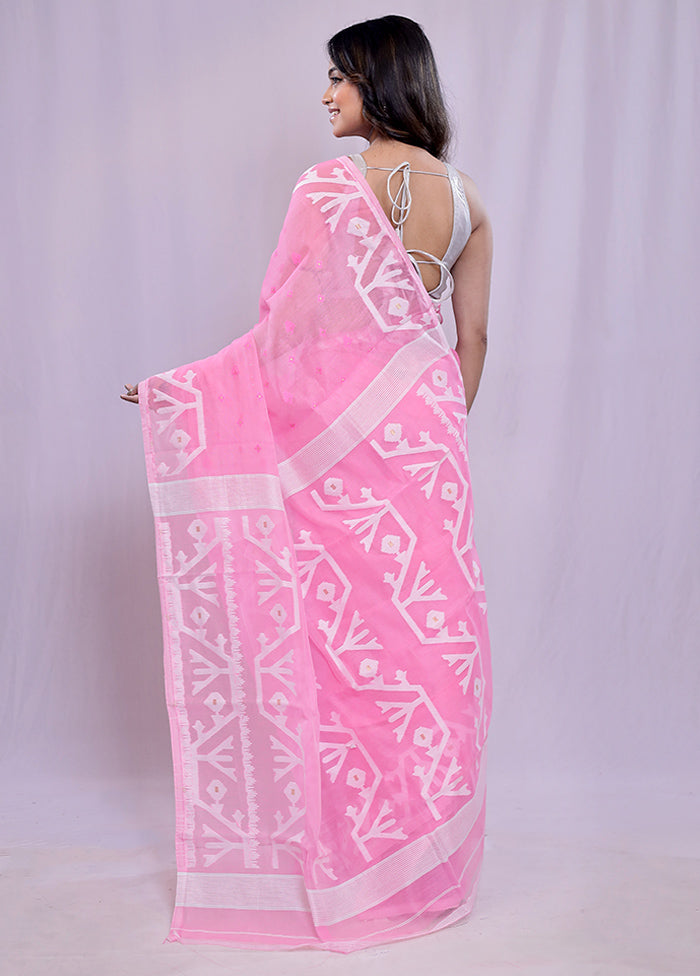 Pink Tant Cotton Saree Without Blouse Piece - Indian Silk House Agencies