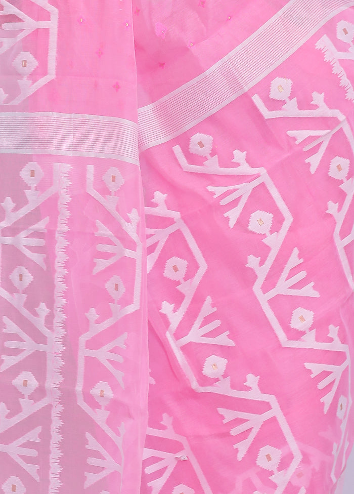 Pink Tant Cotton Saree Without Blouse Piece - Indian Silk House Agencies