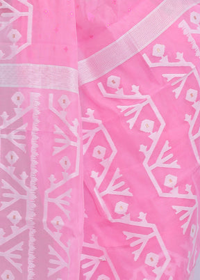 Pink Tant Cotton Saree Without Blouse Piece - Indian Silk House Agencies