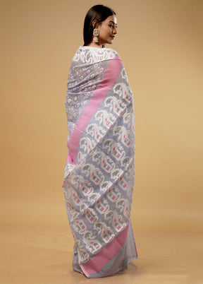 Grey Tant Jamdani Saree Without Blouse Piece - Indian Silk House Agencies