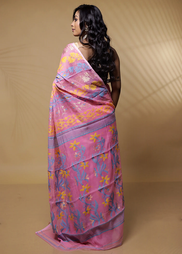 Pink Tant Cotton Saree Without Blouse Piece - Indian Silk House Agencies