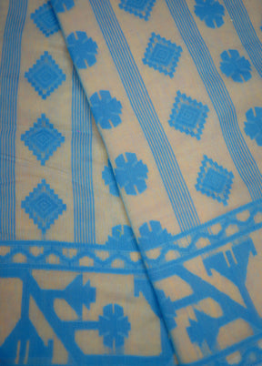 Cream Tant Jamdani Saree Without Blouse Piece