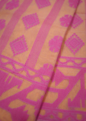 Yellow Tant Jamdani Saree Without Blouse Piece - Indian Silk House Agencies