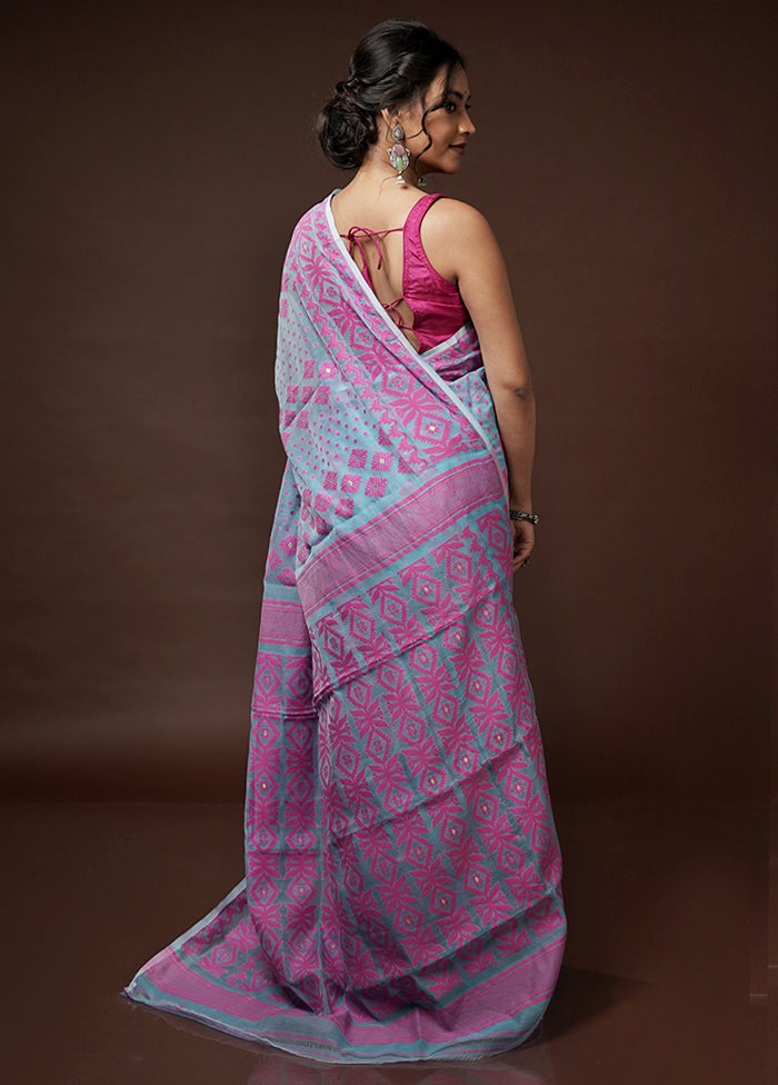 Grey Tant Jamdani Saree Without Blouse Piece - Indian Silk House Agencies