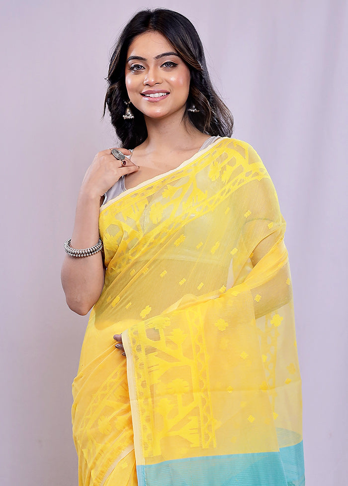 Yellow Tant Cotton Saree Without Blouse Piece - Indian Silk House Agencies