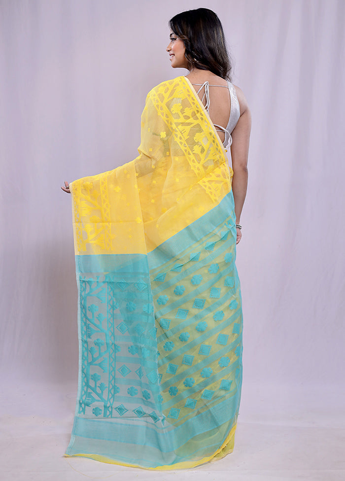 Yellow Tant Cotton Saree Without Blouse Piece - Indian Silk House Agencies