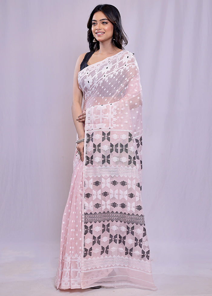 Pink Tant Cotton Saree Without Blouse Piece - Indian Silk House Agencies