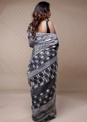 Grey Tant Jamdani Saree Without Blouse Piece - Indian Silk House Agencies