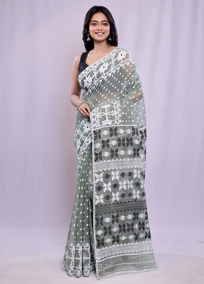 Green Tant Cotton Saree Without Blouse Piece - Indian Silk House Agencies