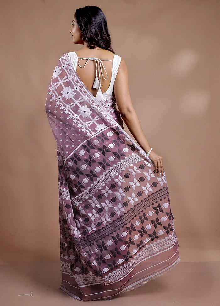 Pink Tant Jamdani Saree Without Blouse Piece - Indian Silk House Agencies