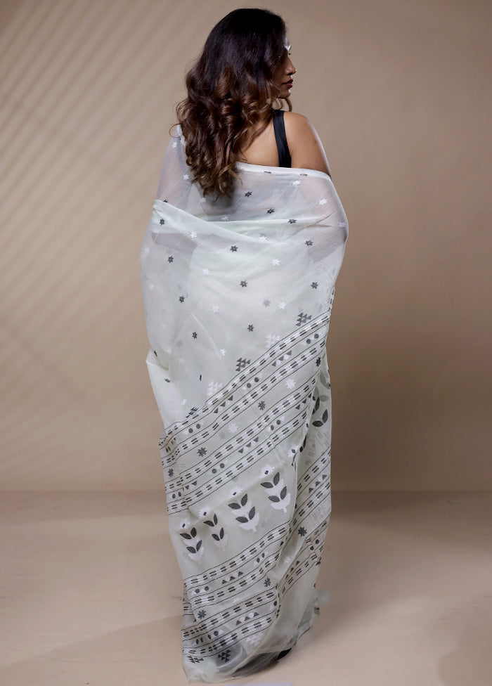 Grey Tant Jamdani Saree Without Blouse Piece - Indian Silk House Agencies