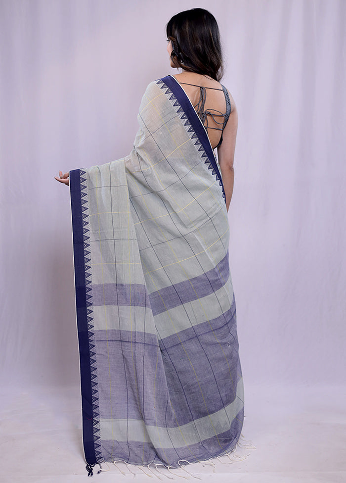 Green Khadi Cotton Saree With Blouse Piece - Indian Silk House Agencies