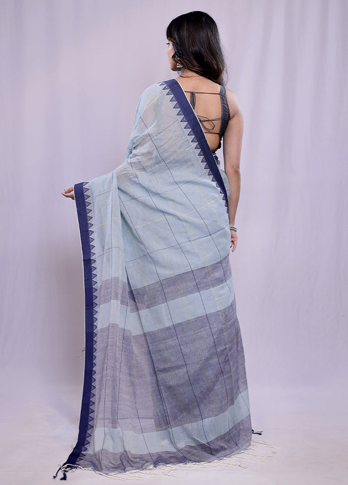 Green Khadi Cotton Saree With Blouse Piece - Indian Silk House Agencies