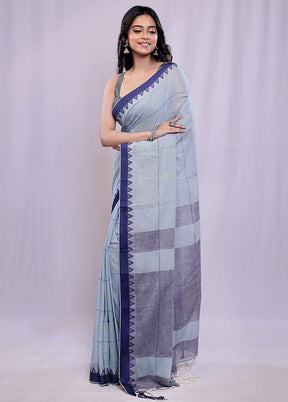 Green Khadi Cotton Saree With Blouse Piece - Indian Silk House Agencies