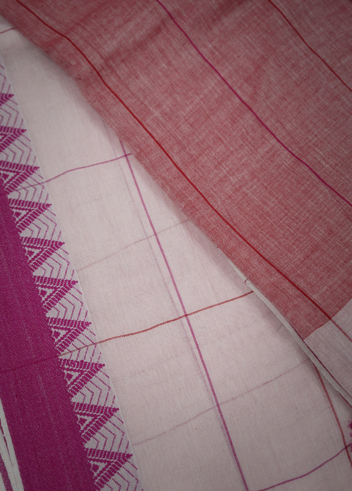 Pink Khadi Cotton Saree With Blouse Piece - Indian Silk House Agencies