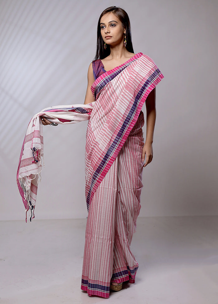 Cream Khaddi Banarasi Silk Saree With Blouse Piece