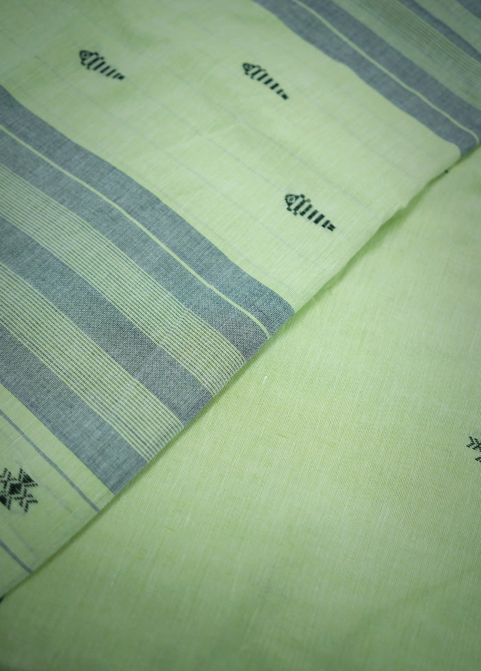 Green Khadi Cotton Saree With Blouse Piece - Indian Silk House Agencies