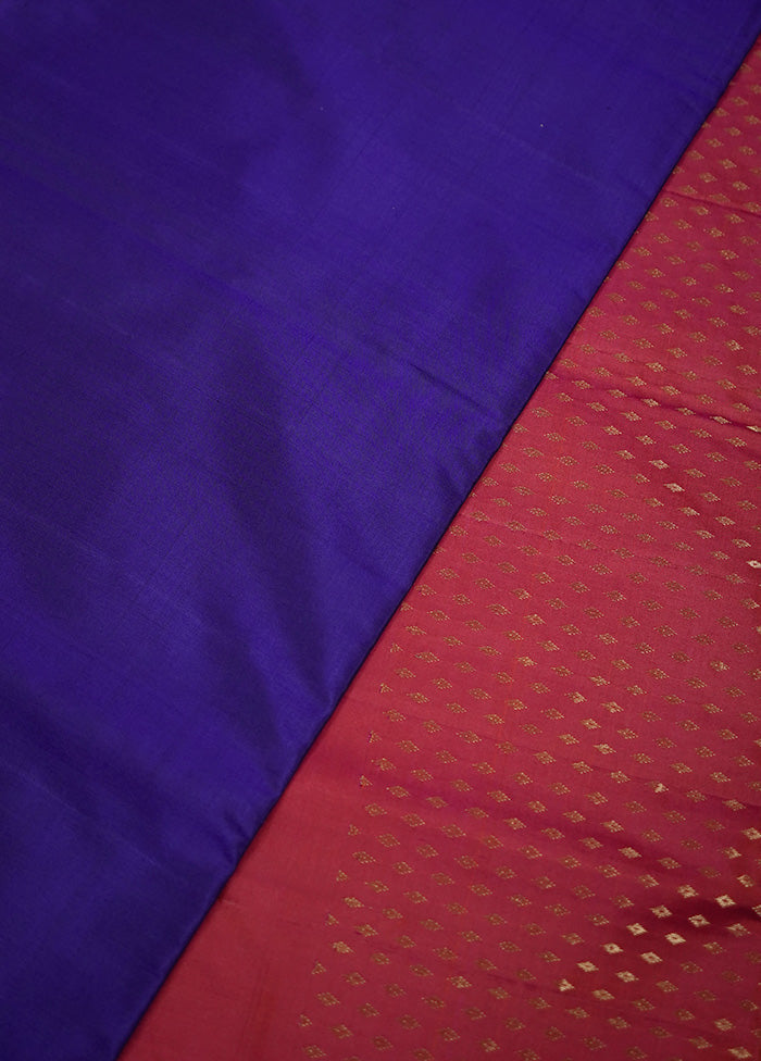 Blue Kanjivaram Pure Silk Saree With Blouse Piece - Indian Silk House Agencies