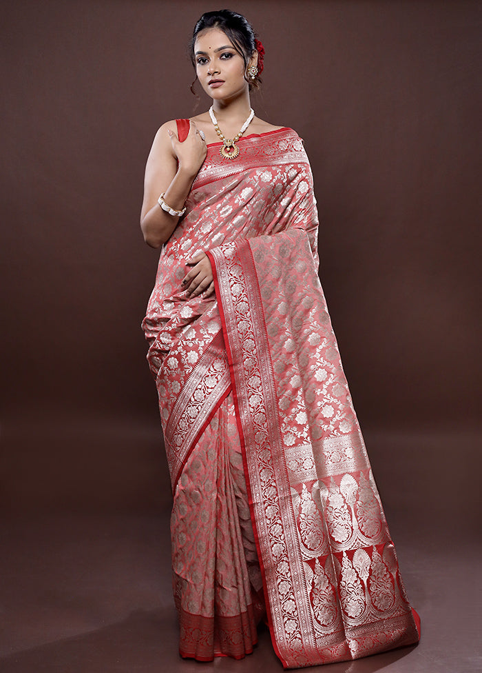 Pink Uppada Silk Saree Without Blouse Piece - Indian Silk House Agencies